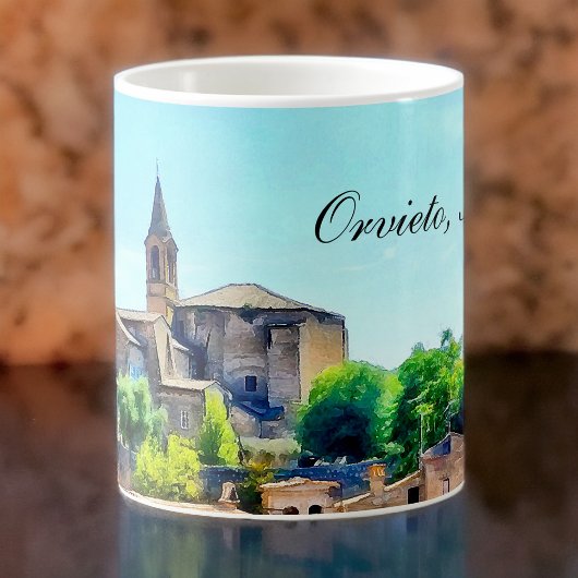 Mug Orvieto Italie Hillside avec Orvieto Texte