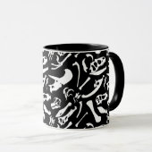 Mug Os de dinosaure (noir) (Devant droit)