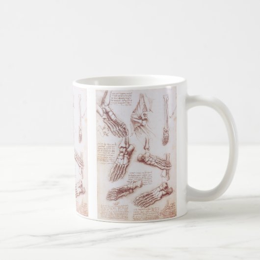 Mug Os de pied anatomiques humaines de Léonard de Vinc (Droite)