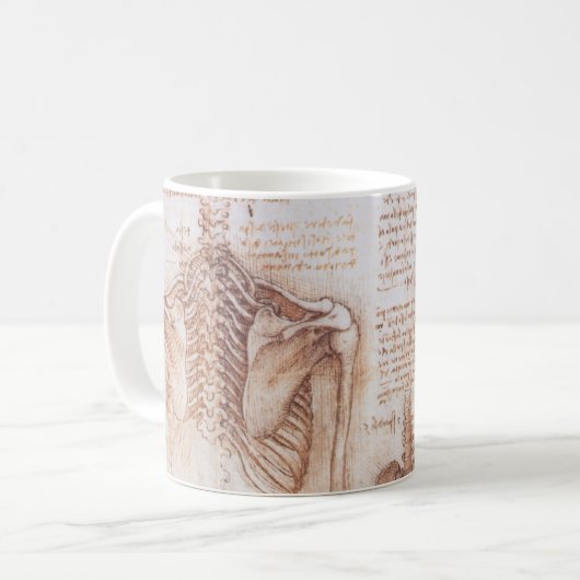 Mug Os de squelette de Léonard de Vinci, anatomie huma (Devant gauche)