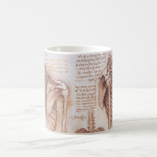 Mug Os de squelette de Léonard de Vinci, anatomie huma (Centre)