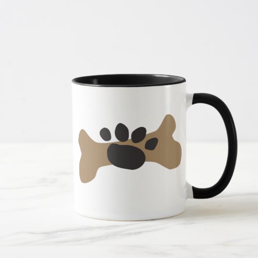 Mug Os et empreinte de patte de chien (Droite)