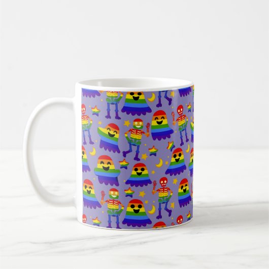Mug 🦇🌈 Os et Étoiles Arc-en-Ciel (Gauche)