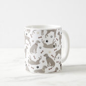 Mug Os et pattes Weimaraner blanc (Devant droit)