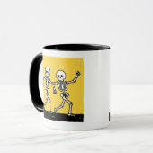 Mug Os squelette drôle danse Halloween (Devant gauche)
