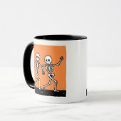 Mug Os squelette drôle danse Halloween (Devant gauche)
