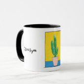 Mug Osez être différent, euphorbia cactus, votre nom (Devant gauche)