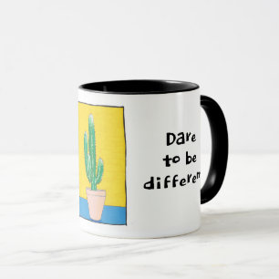 Mug Osez être différent, euphorbia cactus, votre nom