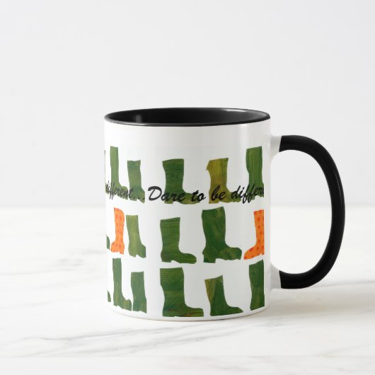 Mug "Osez être différentes" bottes de vert et d'orange (Droite)
