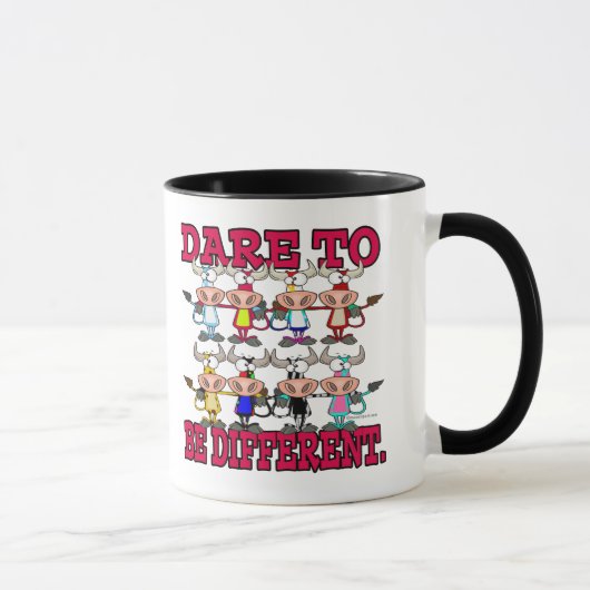 Mug OSEZ ÊTRE DIFFÉRENTES VACHES rigolotes (Droite)