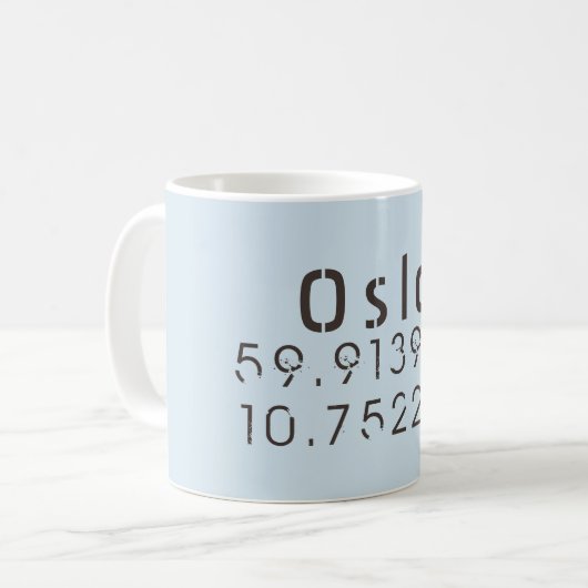 Mug Oslo Latitude Longitude (Devant gauche)