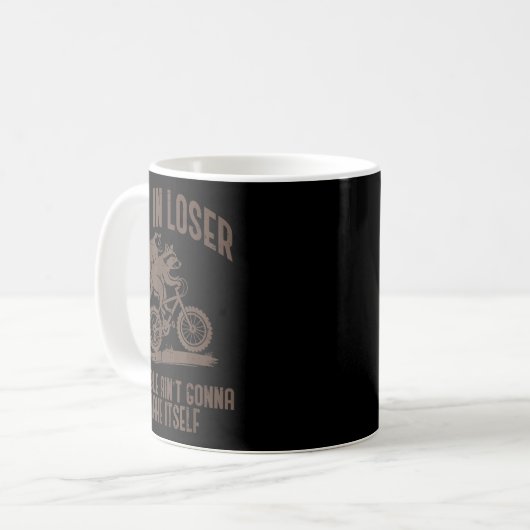 Mug Ossum Get In Loser Trouble Funny Ssum Raccoon Men (Devant gauche)