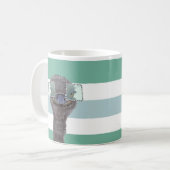 Mug Ostrich avec lunettes Animaux amusants (Devant gauche)