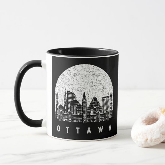 Mug Ottawa Canada Skyline (Avec donut)
