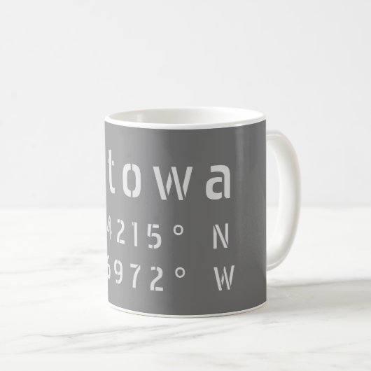 Mug Ottawa Ontario Latitude & Longitude (Devant droit)
