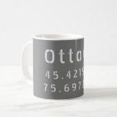 Mug Ottawa Ontario Latitude & Longitude (Devant gauche)