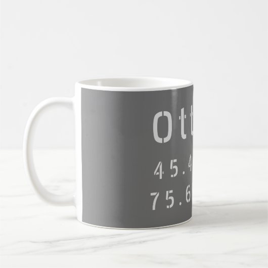 Mug Ottawa Ontario Latitude & Longitude (Gauche)