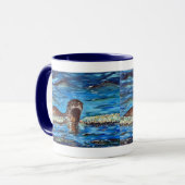 Mug Otter dans la peinture des vagues (Devant gauche)