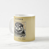Mug Otter de la rivière Alaska Portrait café Mug-Tan (Devant gauche)