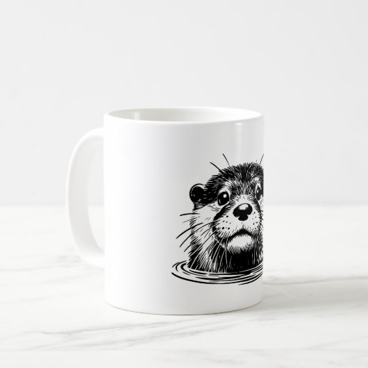 Mug Otter In Water Illustration (Devant gauche)