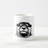 Mug Otter In Water Illustration (Centre)