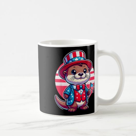 Mug Otter Joyeux 4 juillet Fête de l'Indépendance Homm (Droite)