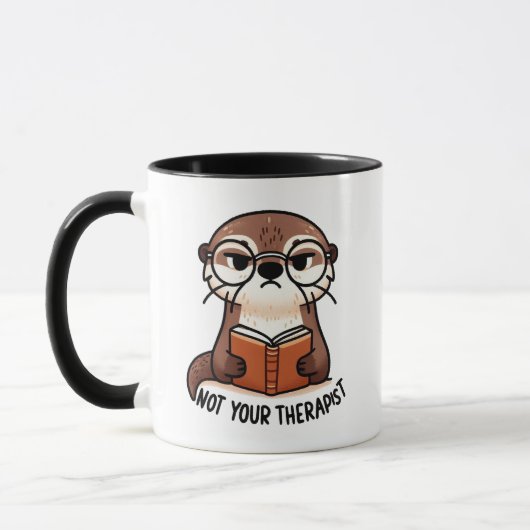 Mug Otter Sassy avec lunettes - "Pas votre thérapeute" (Gauche)