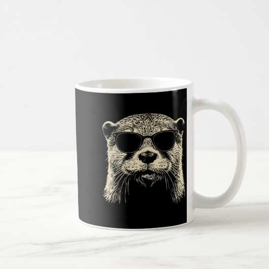 Mug Otter Wearing Sungles Graphic Otter Shirt Men Wome (Droite)