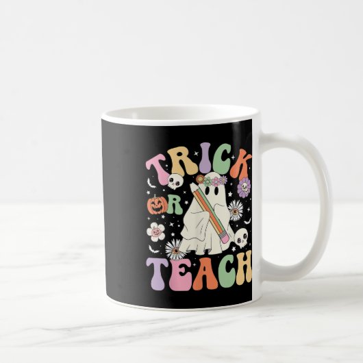 Mug Ou Enseigner Cute Maître Halloween Retro Floral Fa (Droite)