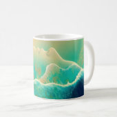Mug "Où l'océan devient mémoire" - Vert bleu (Devant droit)
