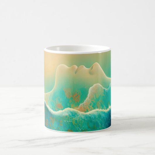 Mug "Où l'océan devient mémoire" - Vert bleu (Centre)