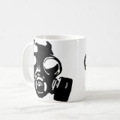 Mug ou tasse de voyage pochoir graphique masque à (Devant gauche)