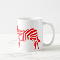 Mug ou tasse de voyage silhouette rouge zèbre