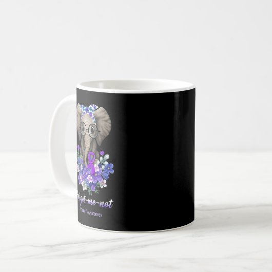 Mug Oubliez-moi pas Alzheimer Sensibilisation Eléphant (Devant gauche)