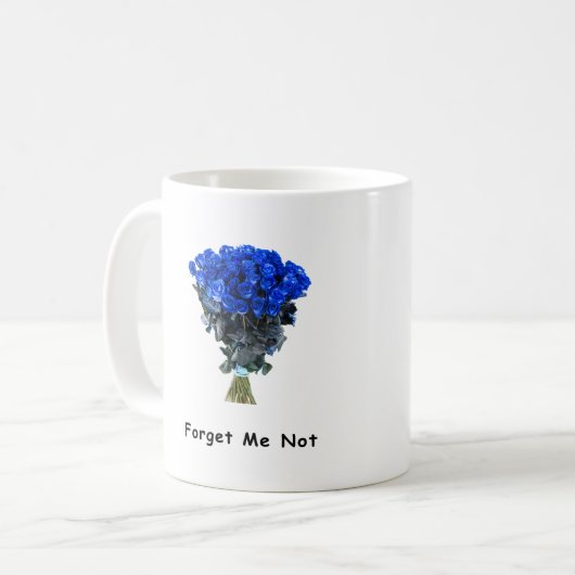 Mug Oubliez-moi pas Elegant Rose café fleur bleu (Devant gauche)