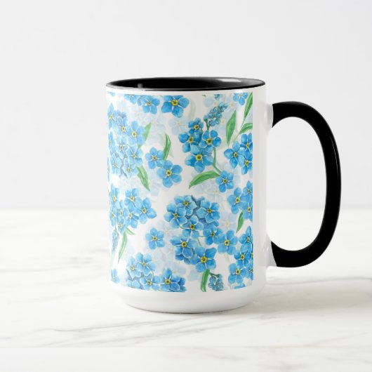 Mug Oubliez-moi pas les fleurs d'aquarelle (Droite)