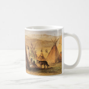 Mug Ouest d'Amérique vintage, Teepees on Plain par Bod