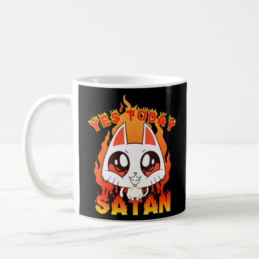 Mug Oui Aujourd'hui Satan Occulte Cute Satanic Chat (Gauche)