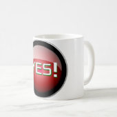 Mug OUI! Bouton d'alimentation - Red Gloss Edition (Devant droit)