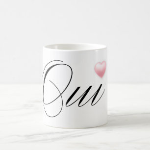 Mug Oui Français pour Oui avec le coeur rose