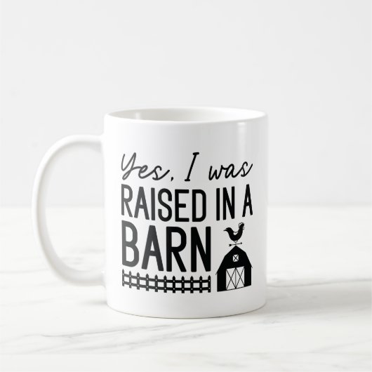Mug Oui, J'Ai Été Élevé Dans Une Grange (Gauche)