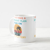 Mug Oui, j'ai un plan de retraite Poterie Raku Hommes (Devant gauche)