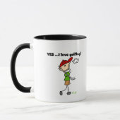 Mug OUI j'aime des T-shirts et des cadeaux de golf (Gauche)