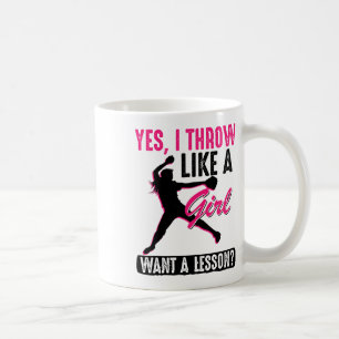 Mug Oui, je lance comme une fille Lanceurs cool drôle
