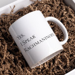 Mug Oui, je parle Rachmaninoff citation d'encre noire<br><div class="desc">Oui, je parle Rachmaninoff citation d'encre noire</div>