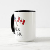 Mug Oui Je suis les deux - US Canada Pride Nom personn (Devant gauche)