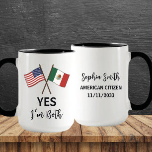 Mug Oui, je suis les deux - US Mexique Pride Custom