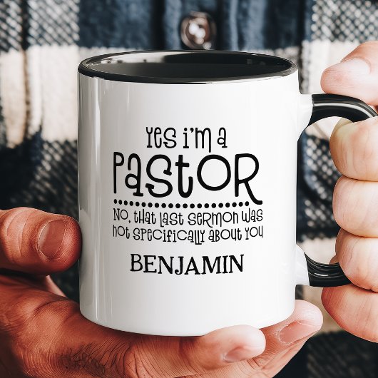 Mug Oui, je suis un pasteur drôle Nom de coutume relig