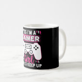 Mug Oui, je suis une gamer, essaie de rester debout |  (Devant droit)