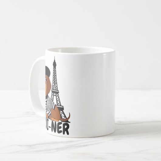 Mug Oui-ner Dog Funny Dachshund Wiener Sausage Ween Do (Devant gauche)